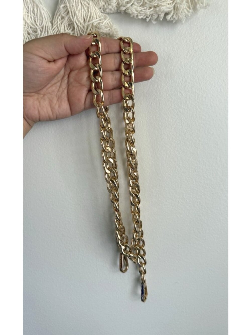 Pom Pom London Gold Chain Crossbody Handbag Strap Only Classic Timeless